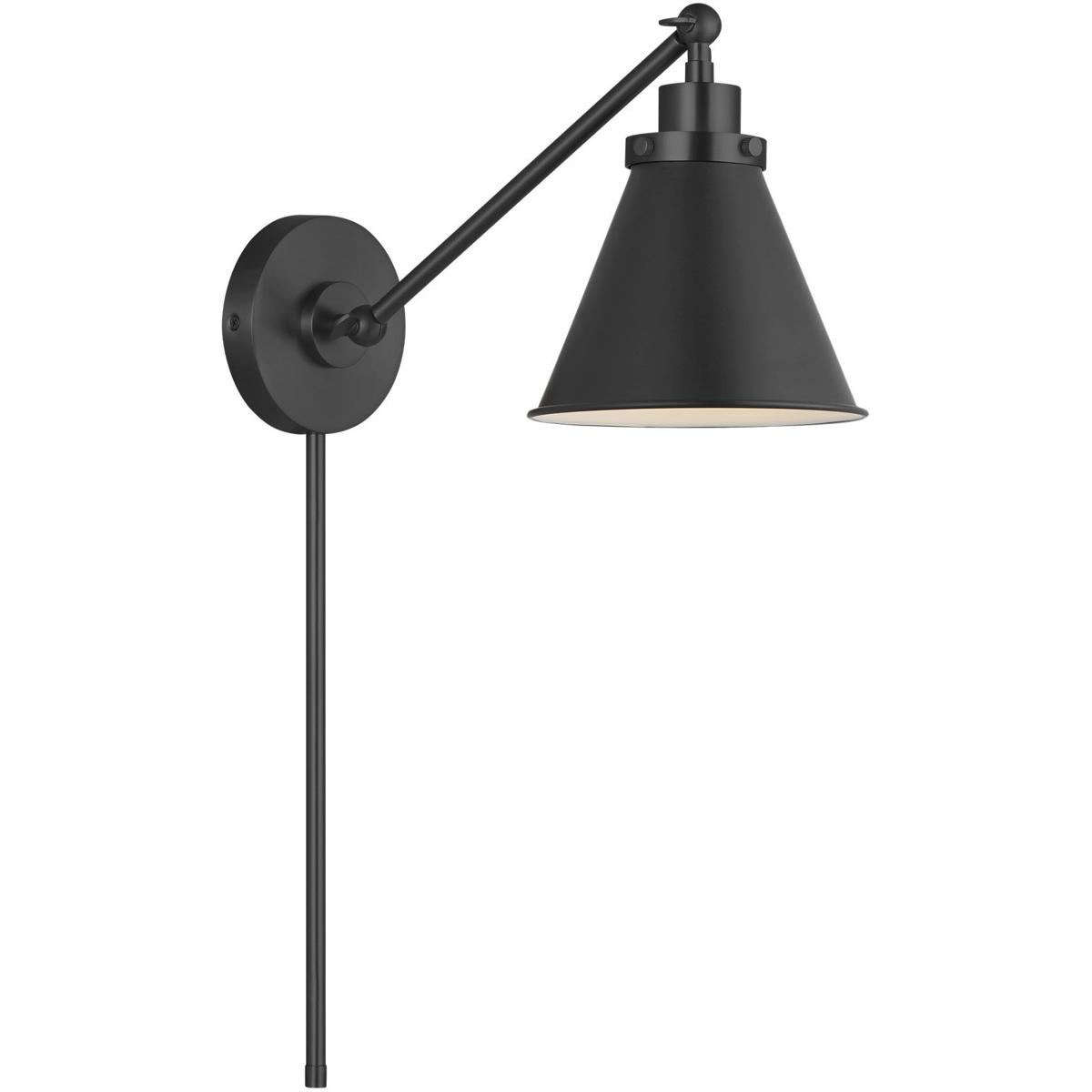 Visual Comfort Studio Collection CW1121MBK C&M by Chapman & Myers Wellfleet 1 Light 7.25 inch Midnight Black ADA One-Arm Cone Sconce Wall Light