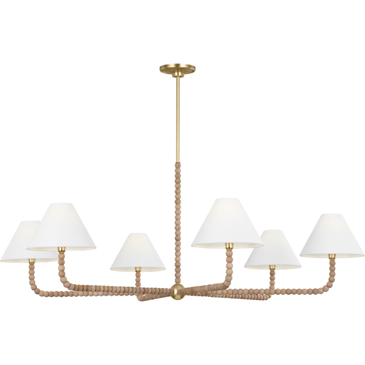 Visual Comfort Studio Collection SCCHCCH113GDNAWWL C&M by Chapman & Myers Fiona 6 Light 50 inch Gild Chandelier Ceiling Light in Standard