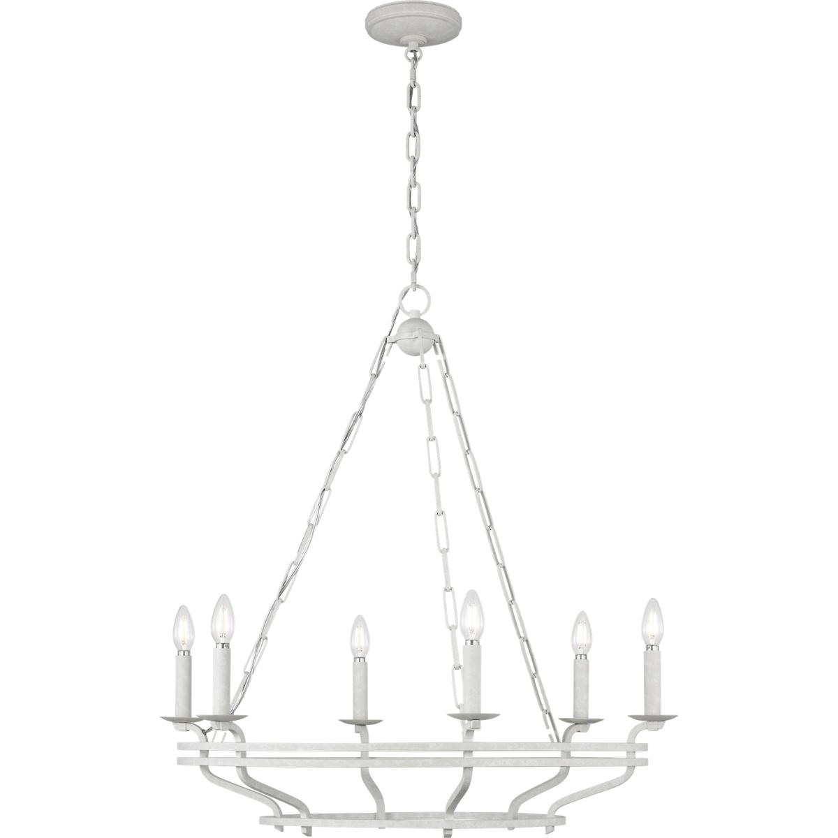 Visual Comfort Studio Collection SCCHCCH119APL C&M by Chapman & Myers Brighton 6 Light 32 inch Aged Pewter Chandelier Ceiling Light in Standard