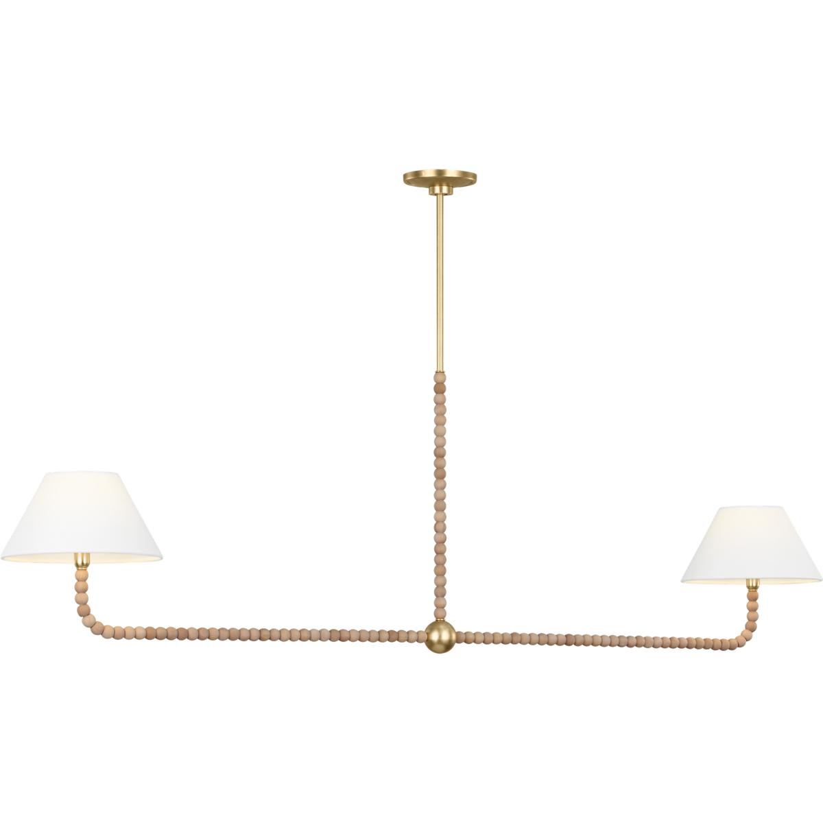 Visual Comfort Studio Collection SCCHCLS114GDNAWWL-LI C&M by Chapman & Myers Fiona 2 Light 60 inch Gild Linear Chandelier Ceiling Light in LED