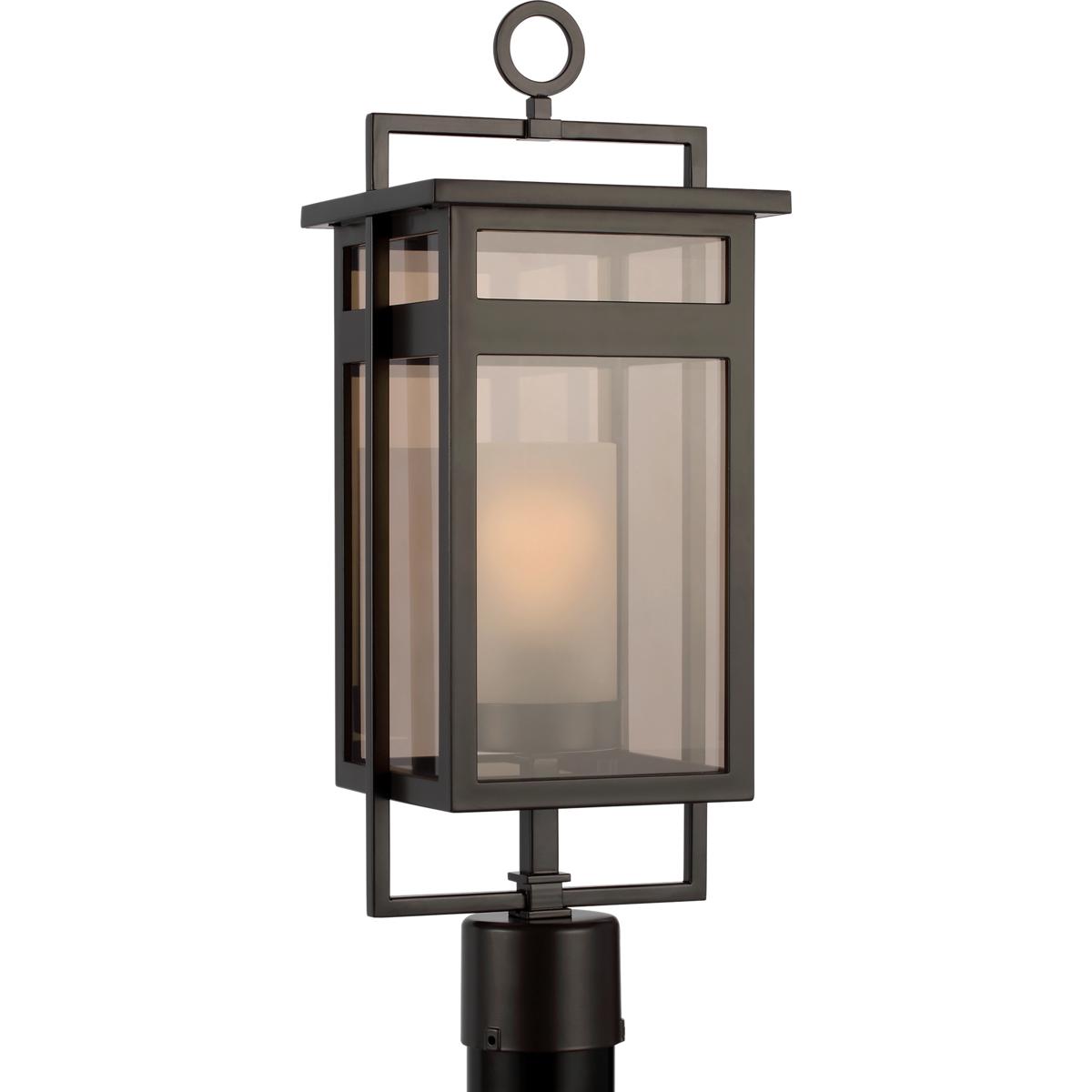 Visual Comfort Studio Collection SCCHCOPM121TRFWSG-LI C&M by Chapman & Myers Fairhaven 1 Light 21.1 inch Truffle Outdoor Post Light in LED