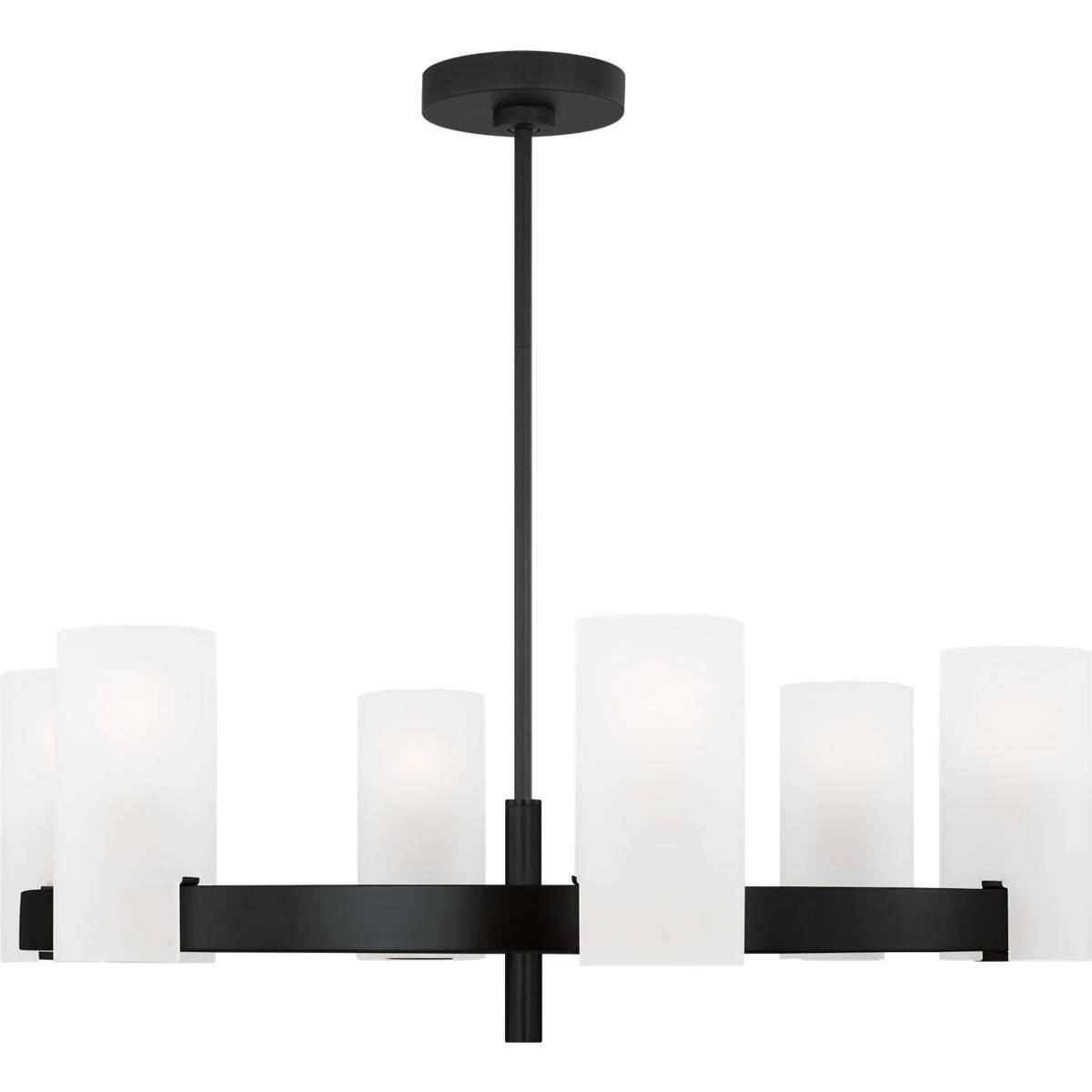 Visual Comfort Studio Collection DJC1166MBK Drew & Jonathan Scott Rhode 6 Light 30 inch Midnight Black Chandelier Ceiling Light