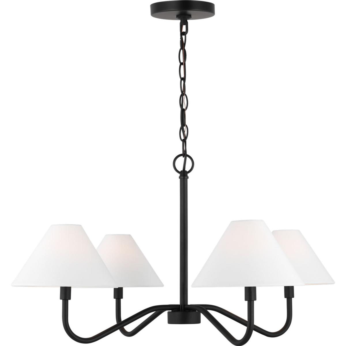 Visual Comfort Studio Collection DJC1194MBK Drew & Jonathan Scott Eldon 4 Light 29.5 inch Midnight Black Chandelier Ceiling Light