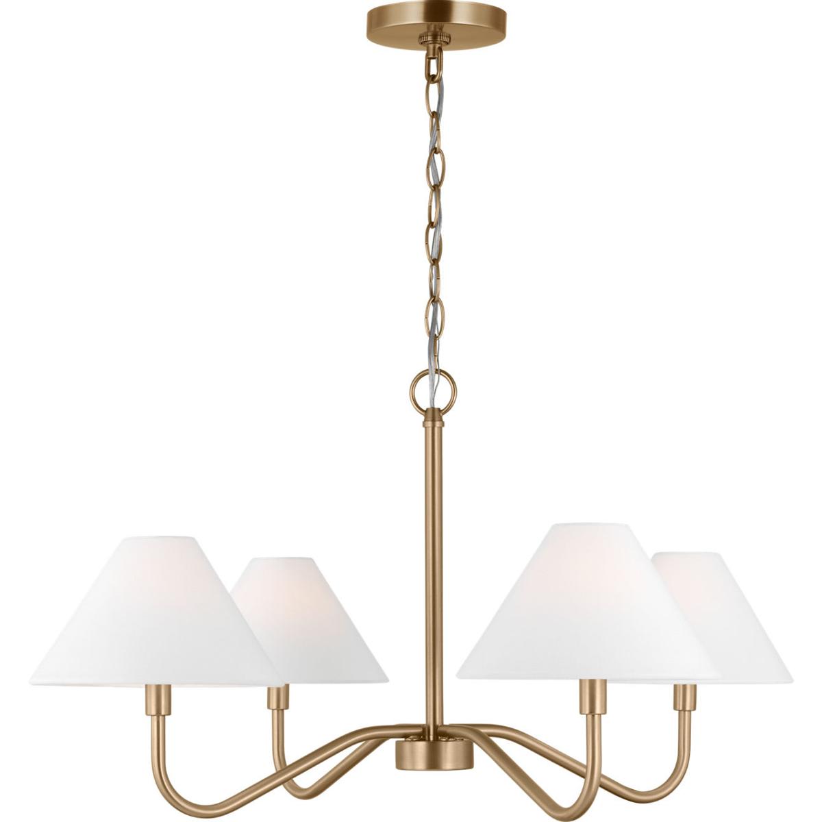 Visual Comfort Studio Collection DJC1194SB Drew & Jonathan Scott Eldon 4 Light 29.5 inch Satin Brass Chandelier Ceiling Light
