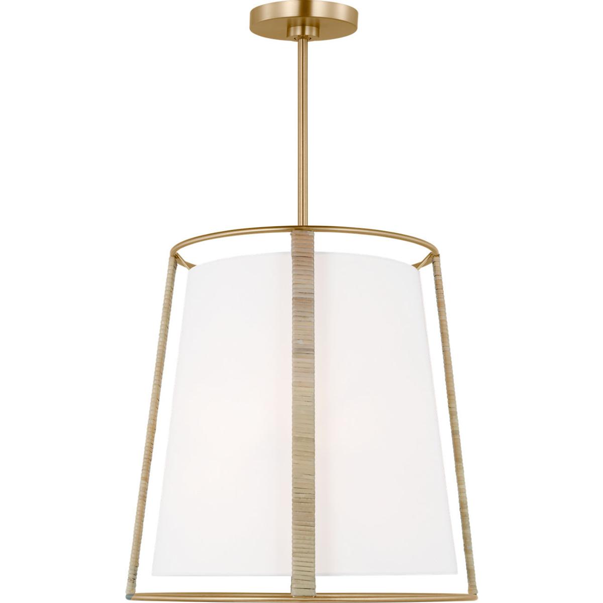 Visual Comfort Studio Collection DJP1002SB Drew & Jonathan Cortes 2 Light 18 inch Satin Brass Hanging Shade Pendant Ceiling Light