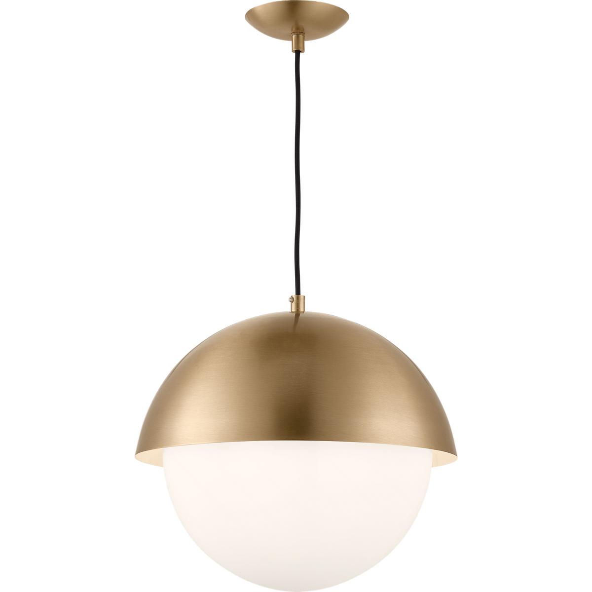 Visual Comfort Studio Collection DJP1041SBE Drew & Jonathan Hyde 1 Light 13.9 inch Satin Brass Pendant Ceiling Light in LED, Large