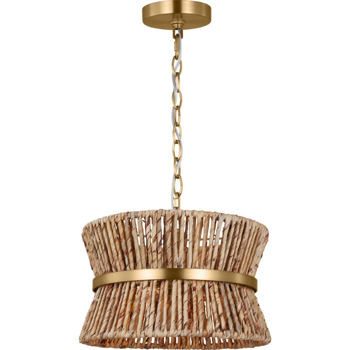 Visual Comfort Studio Collection DJP1052SB Drew & Jonathan Thurlo 2 Light 14 inch Satin Brass Hanging Shade Pendant Ceiling Light