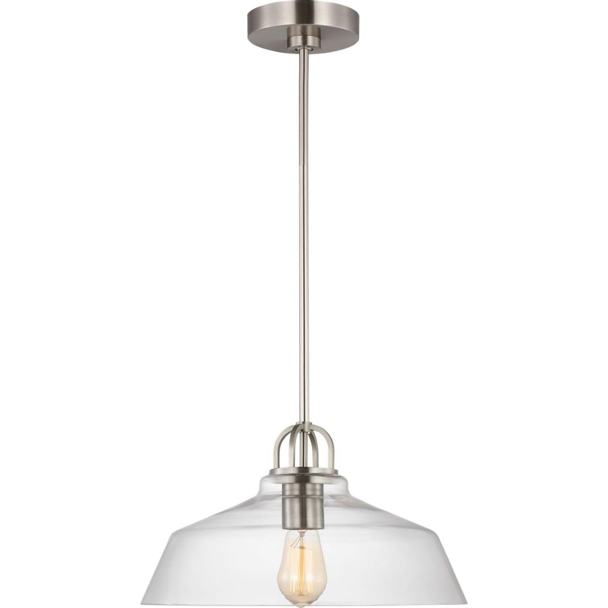 Visual Comfort Studio Collection DJP1121BS Drew & Jonathan Scott Payton 1 Light 15 inch Brushed Steel Pendant Ceiling Light