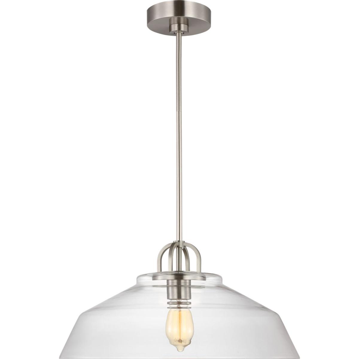 Visual Comfort Studio Collection DJP1131BS Drew & Jonathan Scott Payton 1 Light 20 inch Brushed Steel Pendant Ceiling Light