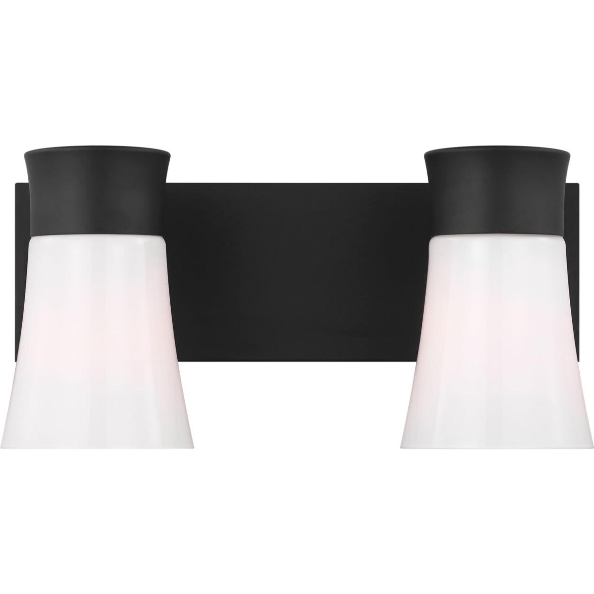 Visual Comfort Studio Collection DJV1082MBK Drew & Jonathan Scott Roy 2 Light 14.5 inch Midnight Black Vanity Light Wall Light