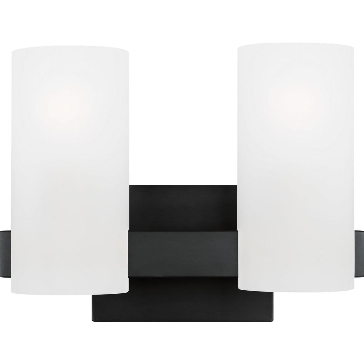Visual Comfort Studio Collection DJV1102MBK Drew & Jonathan Scott Rhode 2 Light 12.13 inch Midnight Black Vanity Light Wall Light