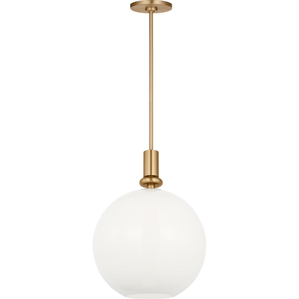 Visual Comfort Studio Collection SCDJPD144SBMG-LI Drew & Jonathan Malcolm 1 Light 14 inch Satin Brass Pendant Ceiling Light in LED