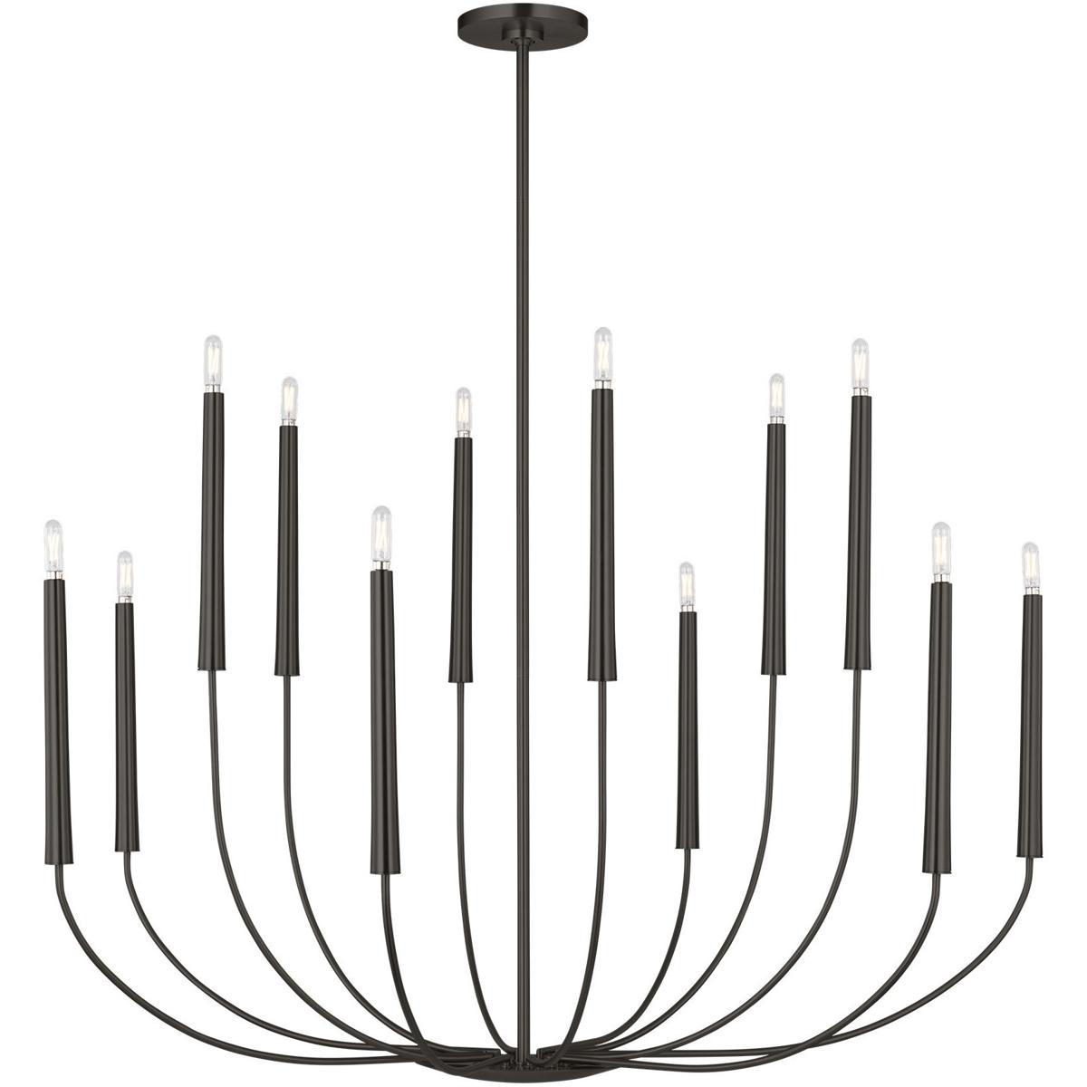 Visual Comfort Studio Collection EC11812AI Ellen DeGeneres Lois 12 Light 48 inch Aged Iron Chandelier Ceiling Light