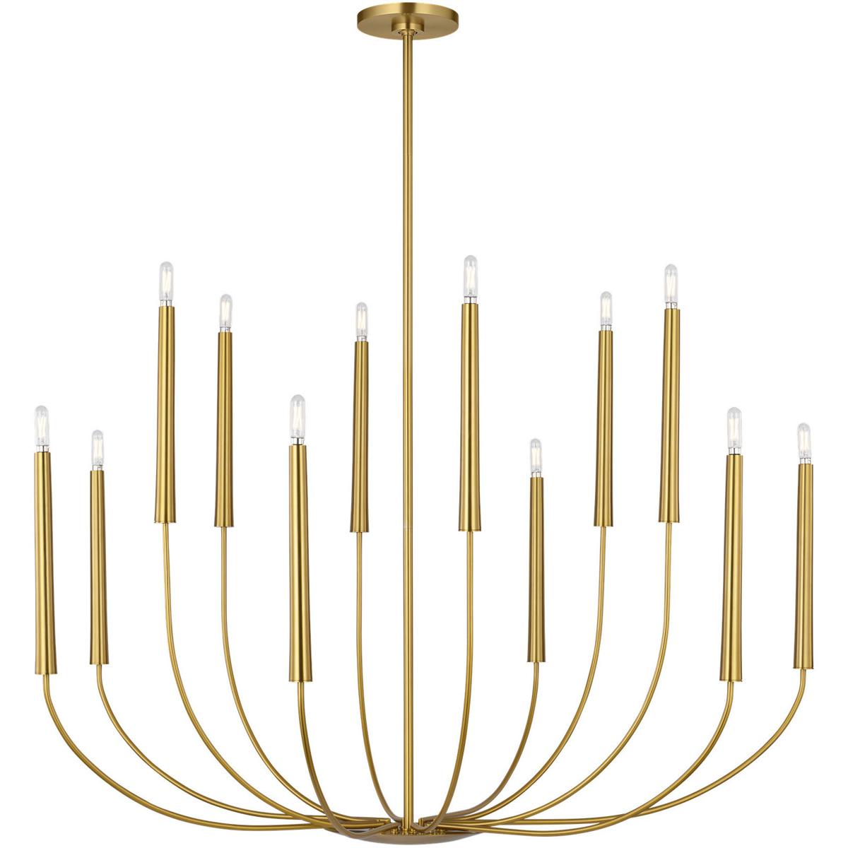 Visual Comfort Studio Collection EC11812BBS Ellen DeGeneres Lois 12 Light 48 inch Burnished Brass Chandelier Ceiling Light