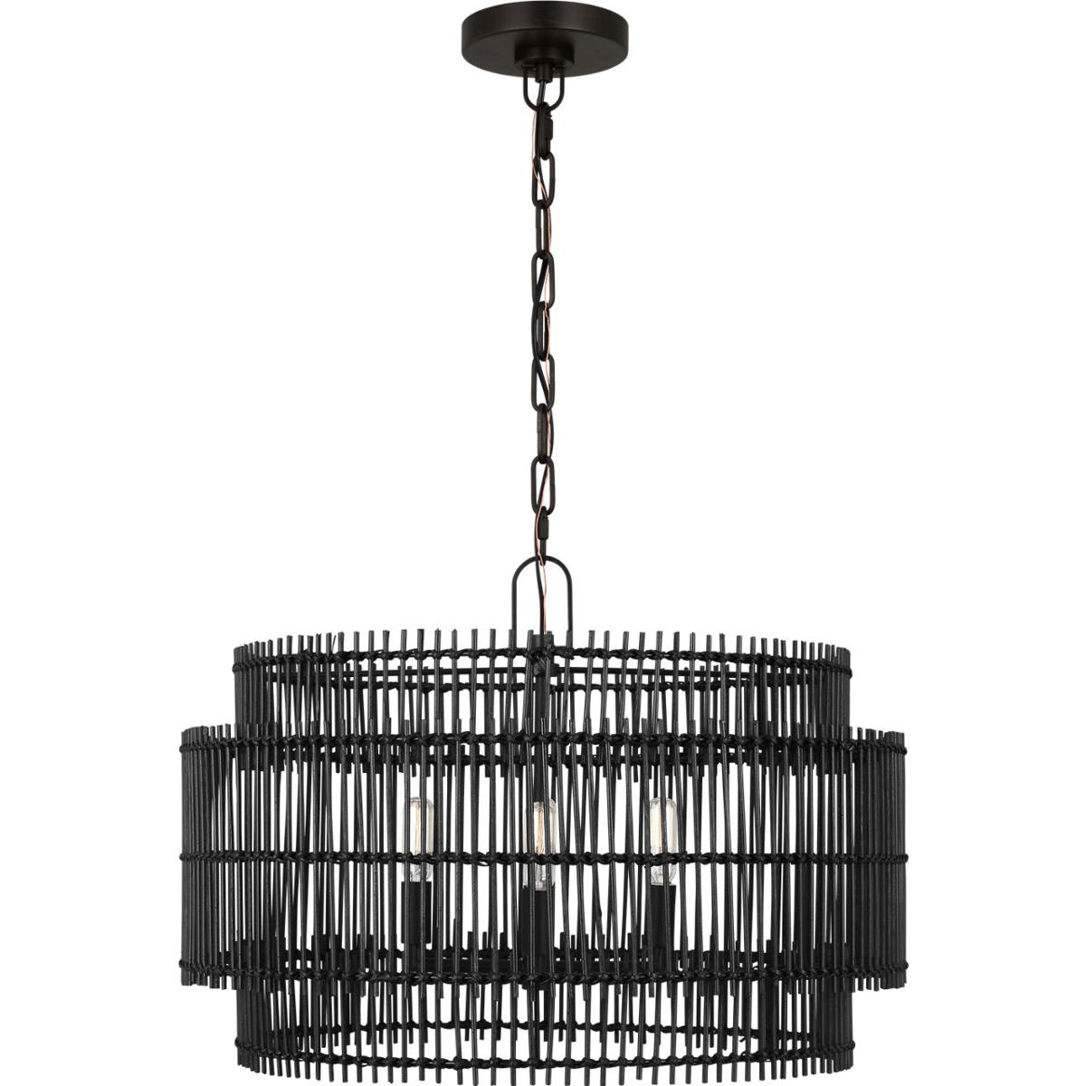 Visual Comfort Studio Collection EP1394AI ED Ellen DeGeneres Elio 4 Light 23 inch Aged Iron Hanging Shade Ceiling Light