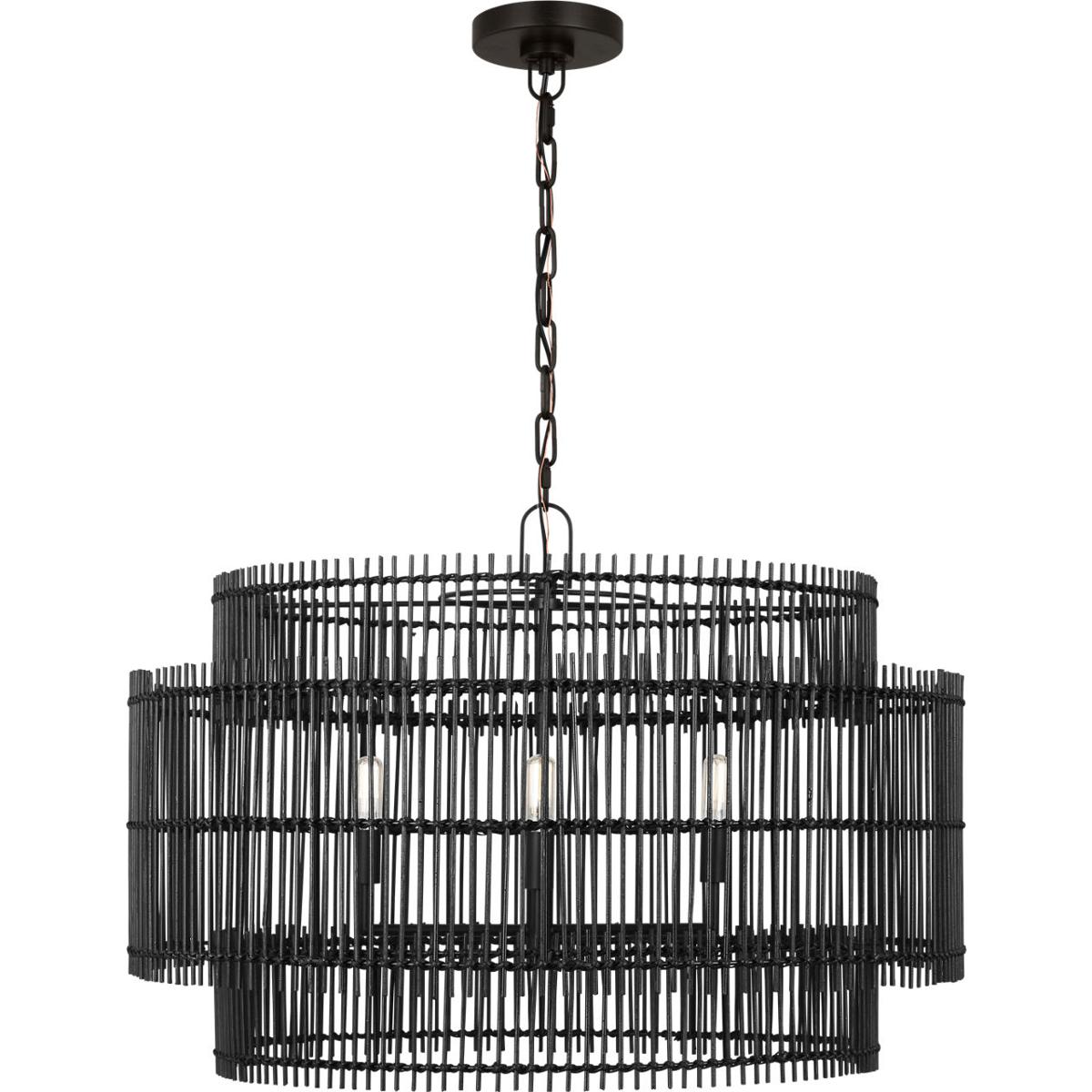 Visual Comfort Studio Collection EP1404AI ED Ellen DeGeneres Elio 4 Light 30 inch Aged Iron Hanging Shade Ceiling Light