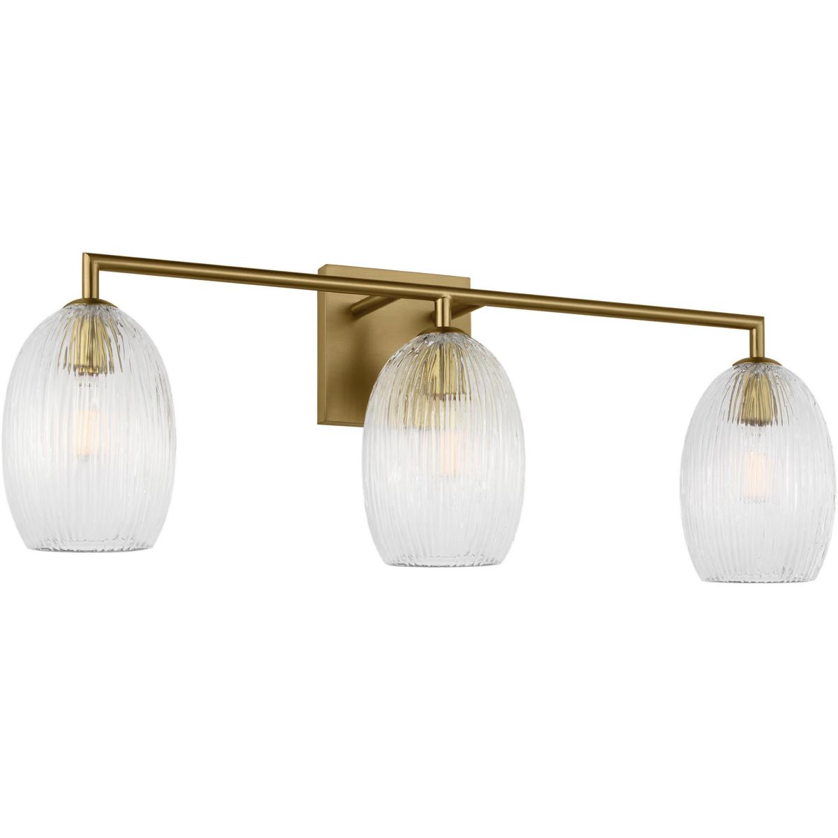 Visual Comfort Studio Collection HV1003BBS HABLE Serafina 3 Light 27 inch Burnished Brass Bath Vanity Wall Light
