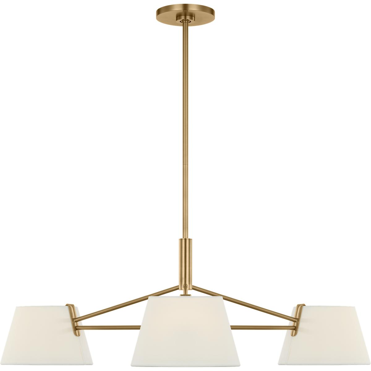 Visual Comfort Studio Collection SCRJCH194EBSWL-LI Richard June Hale 3 Light 36 inch Estate Brass Chandelier Ceiling Light in LED