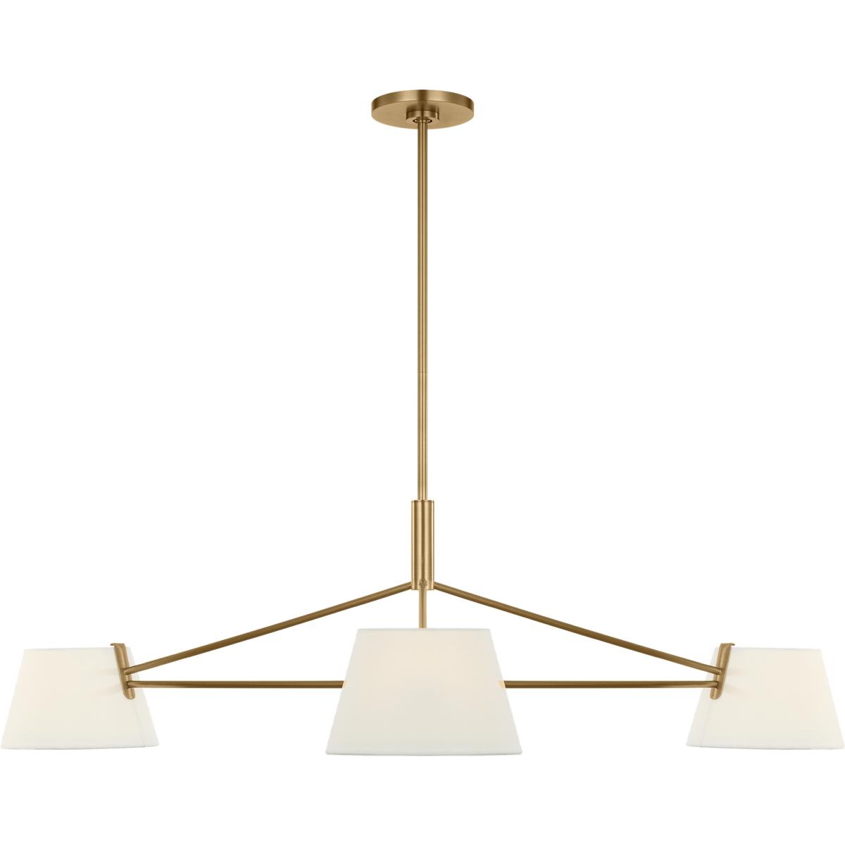 Visual Comfort Studio Collection SCRJCH198EBSWL-LI Richard June Hale 3 Light 48 inch Estate Brass Chandelier Ceiling Light in LED