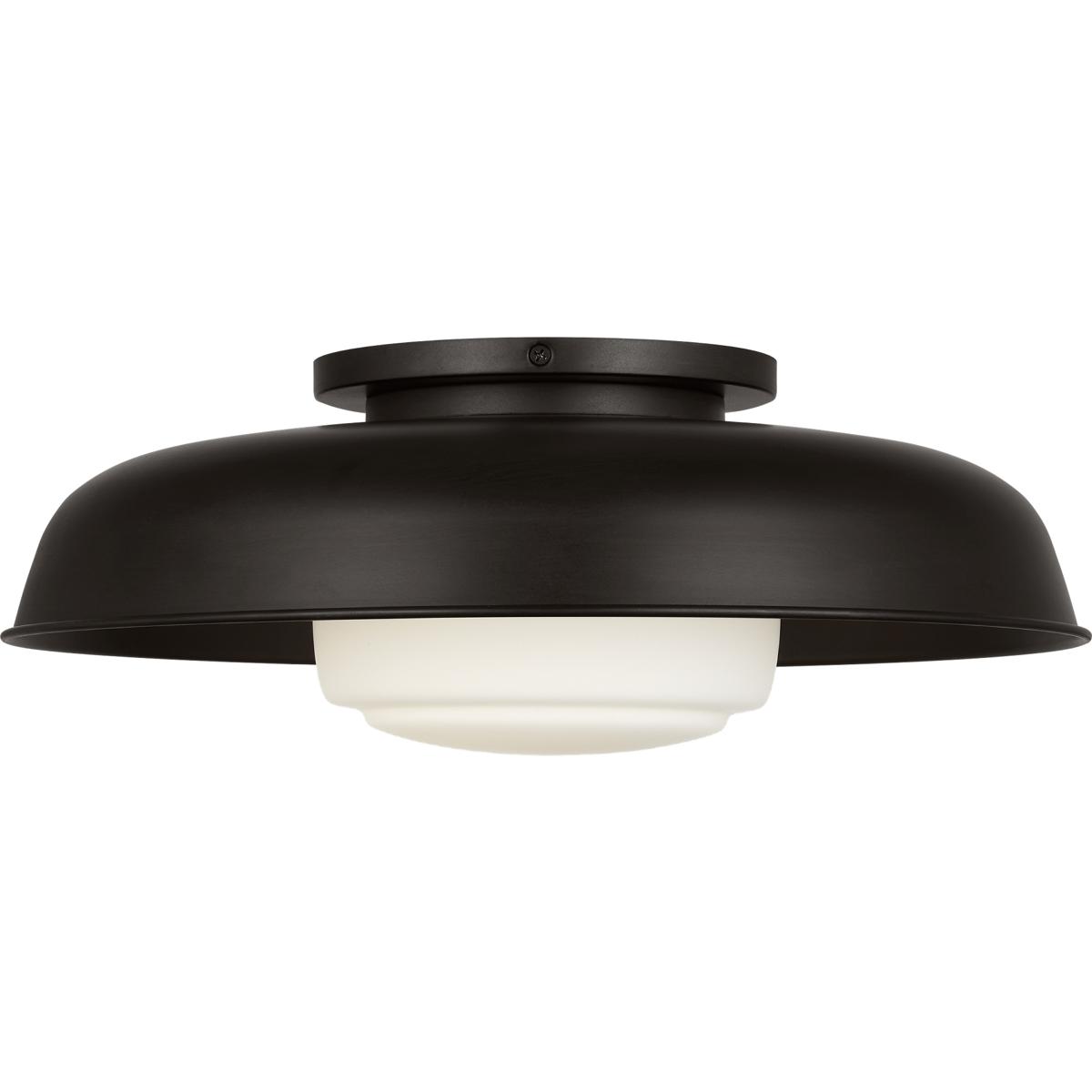Visual Comfort Studio Collection SCRJFM169AIOEG Richard June Liora 1 Light 15 inch Aged Iron Flush Mount Ceiling Light in Standard