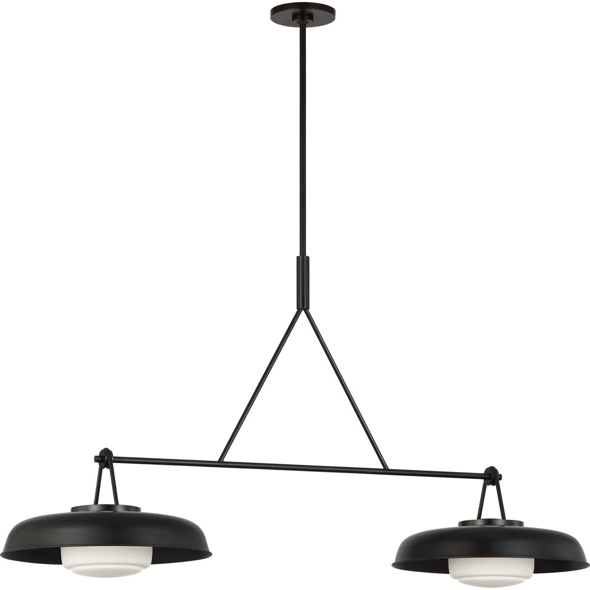 Visual Comfort Studio Collection SCRJLS171AIOEG Richard June Liora 2 Light 47 inch Aged Iron Chandelier Ceiling Light in Standard