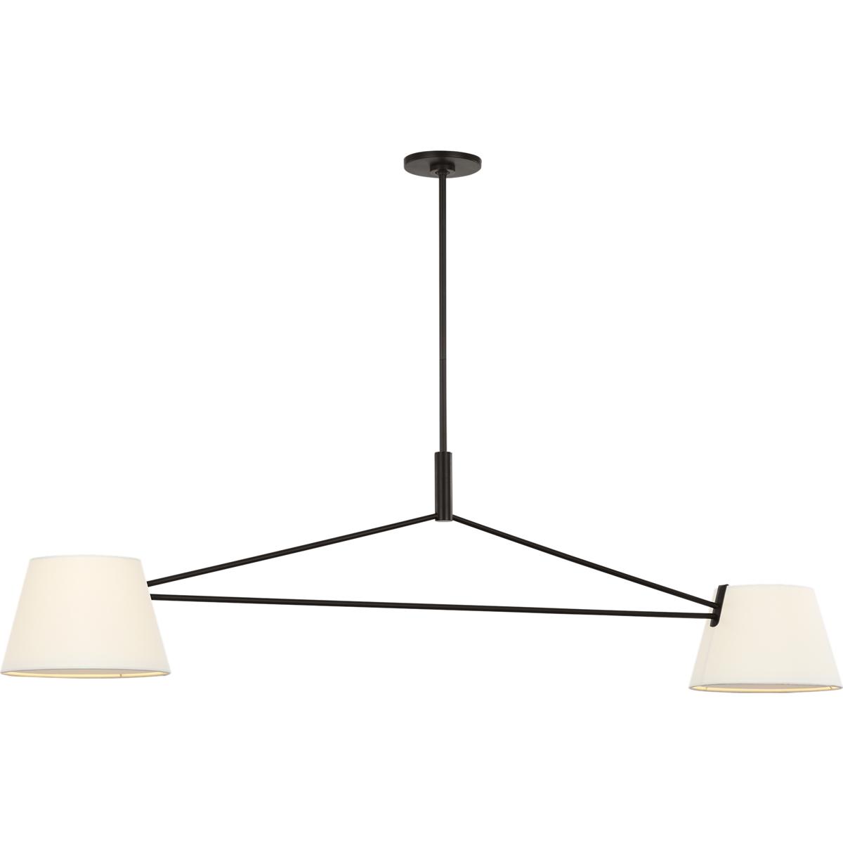 Visual Comfort Studio Collection SCRJLS193AIWL Richard June Hale 2 Light 56 inch Aged Iron Linear Chandelier Ceiling Light in Standard