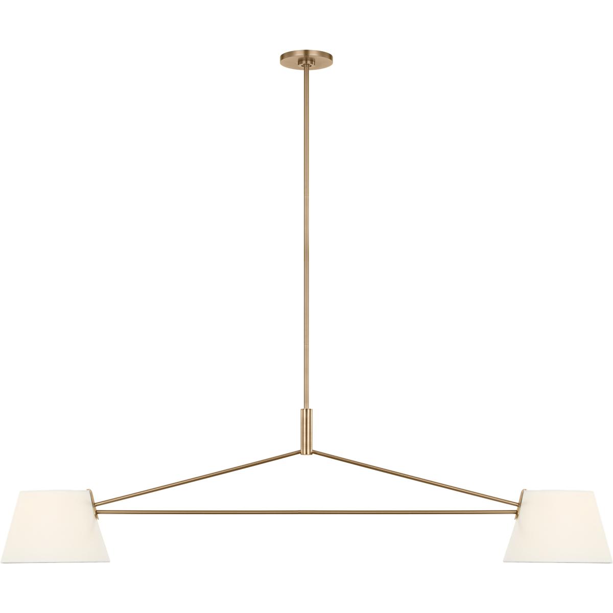 Visual Comfort Studio Collection SCRJLS193EBSWL-LI Richard June Hale 2 Light 56 inch Estate Brass Linear Chandelier Ceiling Light in LED