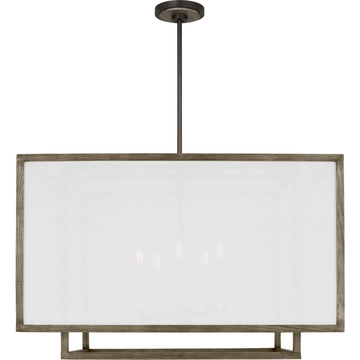 Visual Comfort Studio Collection TFC1075WDO Thom Filicia Brockway 5 Light 32.25 inch Weathered Oak Wood Lantern Pendant Ceiling Light