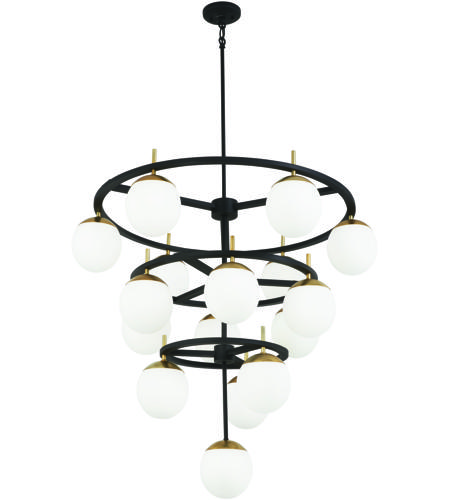 George Kovacs P1359-618 Alluria 16 Light 36 inch Weathered Black/Autumn Gold Chandelier Ceiling Light photo