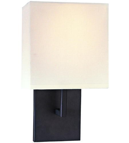 George Kovacs P470-617 GK 1 Light 7 inch Bronze ADA Wall Sconce Wall Light in Off White Fabric photo