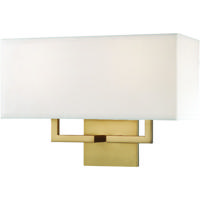 George Kovacs P472-248 GK 2 Light 16 inch Honey Gold Wall Sconce Wall Light in White Fabric photo thumbnail