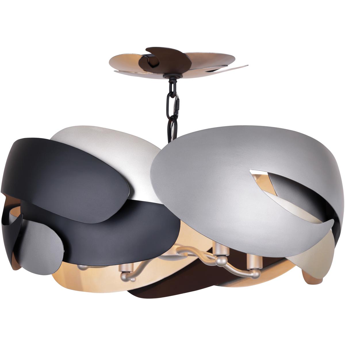 George Kovacs P1333-780 Metalo Misto 4 Light 20 inch Brass / Cola Grey / Matte Black Semi Flush Ceiling Light