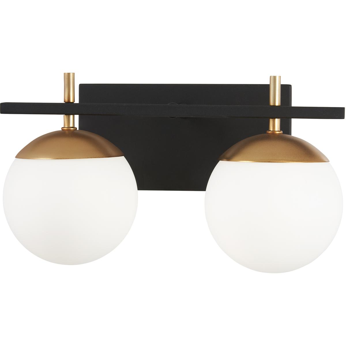 George Kovacs P1352-618 Alluria 2 Light 15 inch Weathered Black W/Autumn Gold Bath Light Wall Light