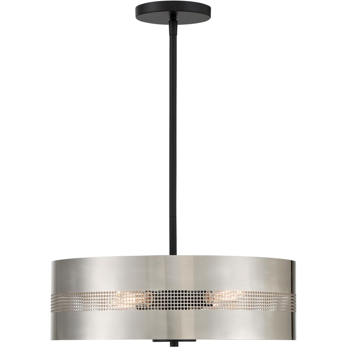 George Kovacs P1594-691 Grid 3 4 Light 16 inch Coal With Brushed Nickel Pendant / Semi Flush Ceiling Light