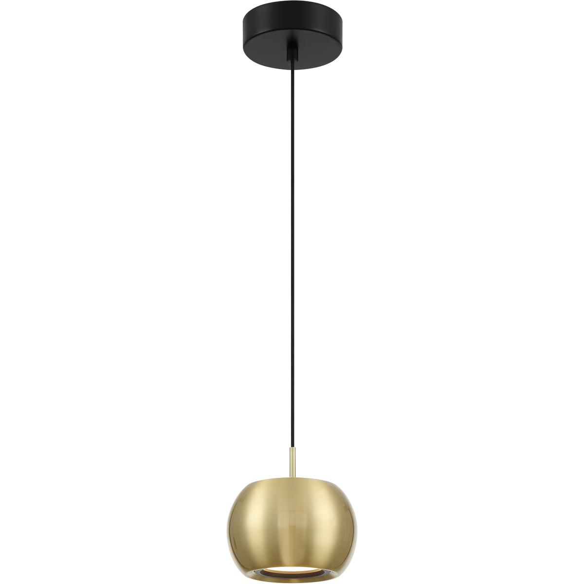 George Kovacs P5471-884-L Halo LED 6 inch Coal And Brushed Gold Mini Pendant Ceiling Light