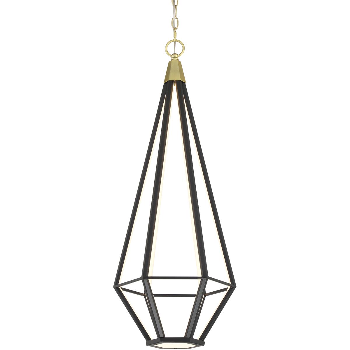 George Kovacs P5521-726A-L Dripping Gems LED Soft Brass And Black Pendant Ceiling Light