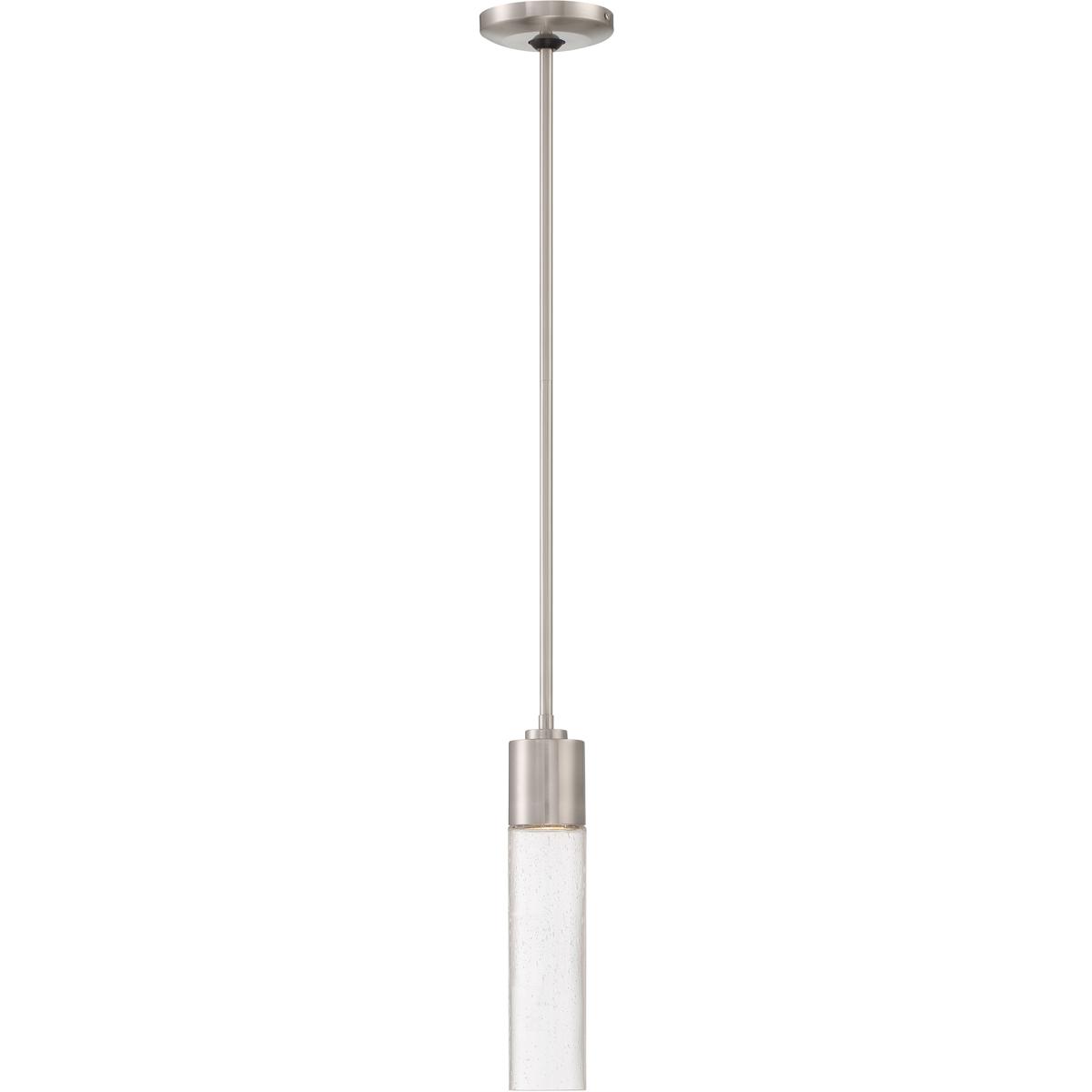 George Kovacs Light Rain Mini Pendant â Brushed Nickel with Clear Seeded Glass