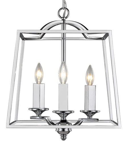 Golden Lighting 3074 3p Ch Athena 3 Light 15 Inch Chrome Foyer