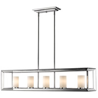 Golden Lighting 2074 Lp Ch Op Smyth 5 Light 41 Inch Chrome Kitchen Island Light Ceiling Light In Opal Glass