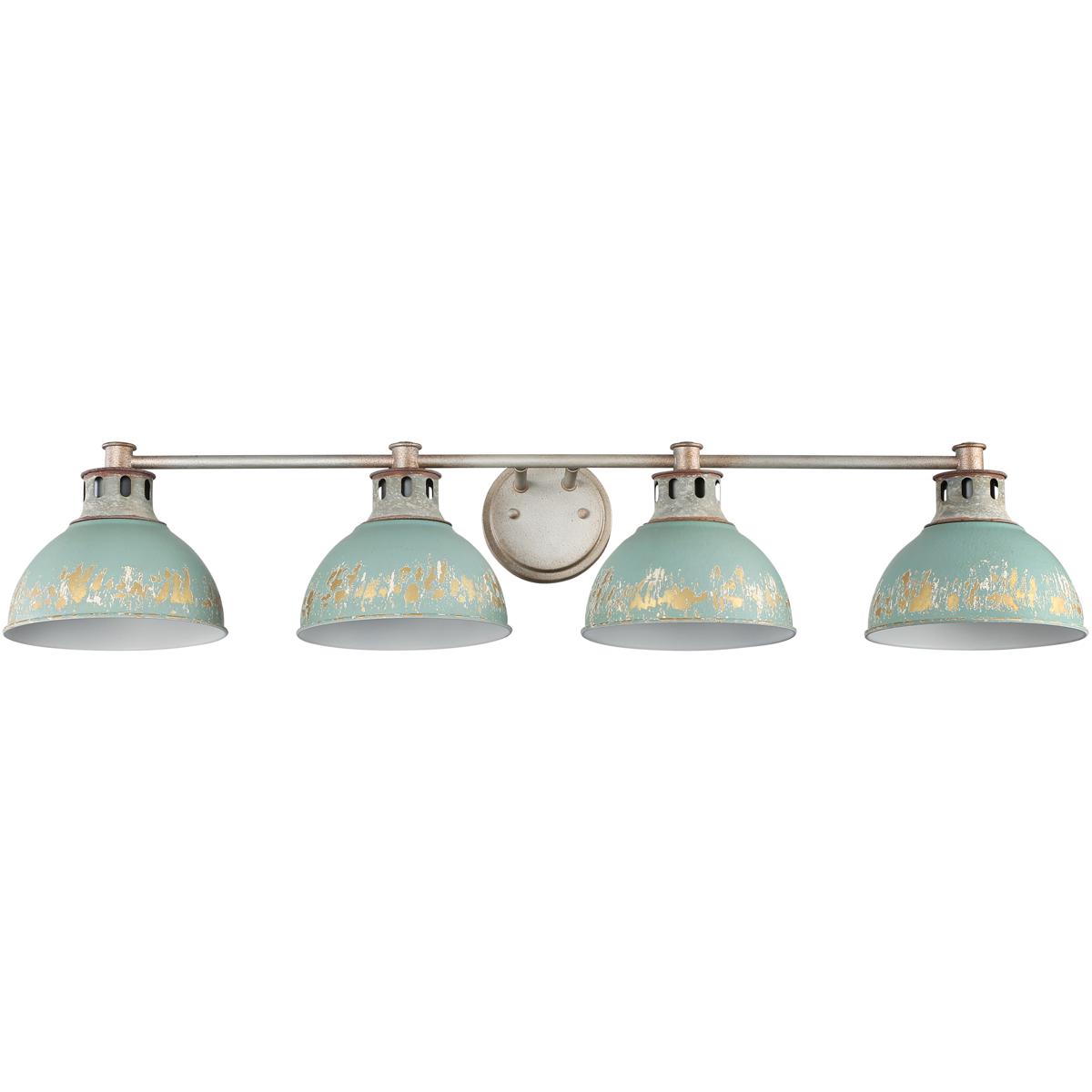 Golden Lighting 0865-BA4 AGV-TEAL Kinsley Vanity Wall Light in Antique Teal
