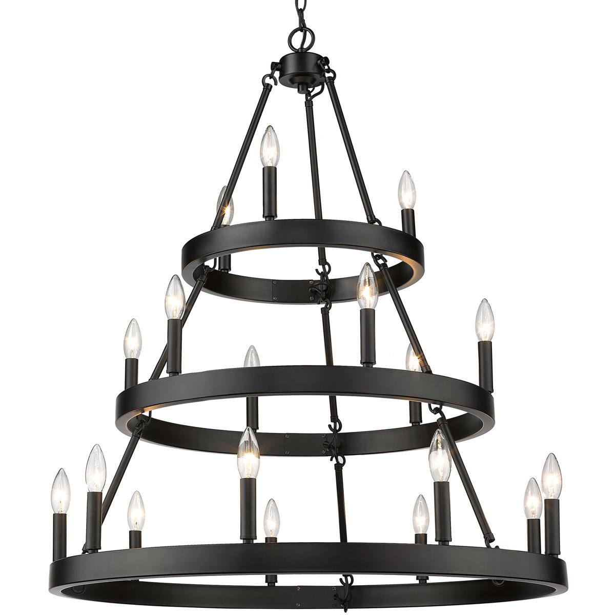 Golden Lighting 1017-369 BLK Alastair 18 Light 32 inch Matte Black Chandelier Ceiling Light