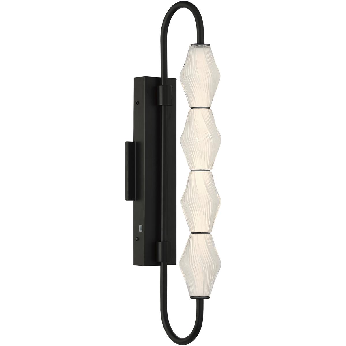 Golden Lighting 1517-OWL4 BLK-FST Geode 4 Light 27 inch Matte Black Outdoor Wall Light