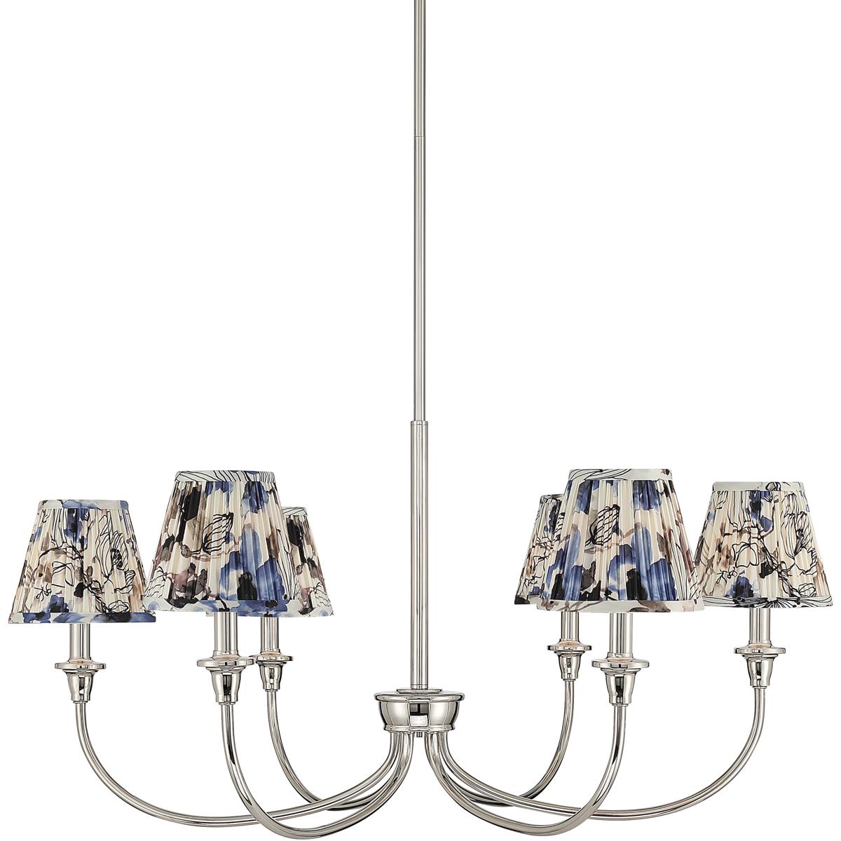 Golden Lighting 1622-6 PN-HGB Yep Cambria 6 Light 33.25 inch Polished Nickel Chandelier Ceiling Light