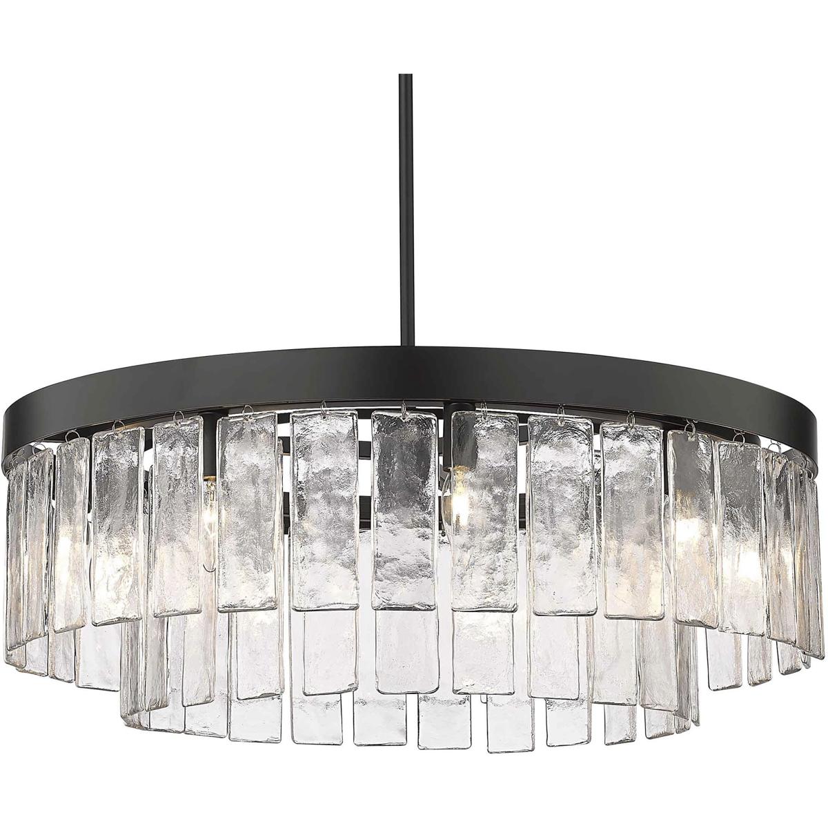 Golden Lighting 1768-9 BLK-HWG Ciara 9 Light 27 inch Matte Black Chandelier Ceiling Light