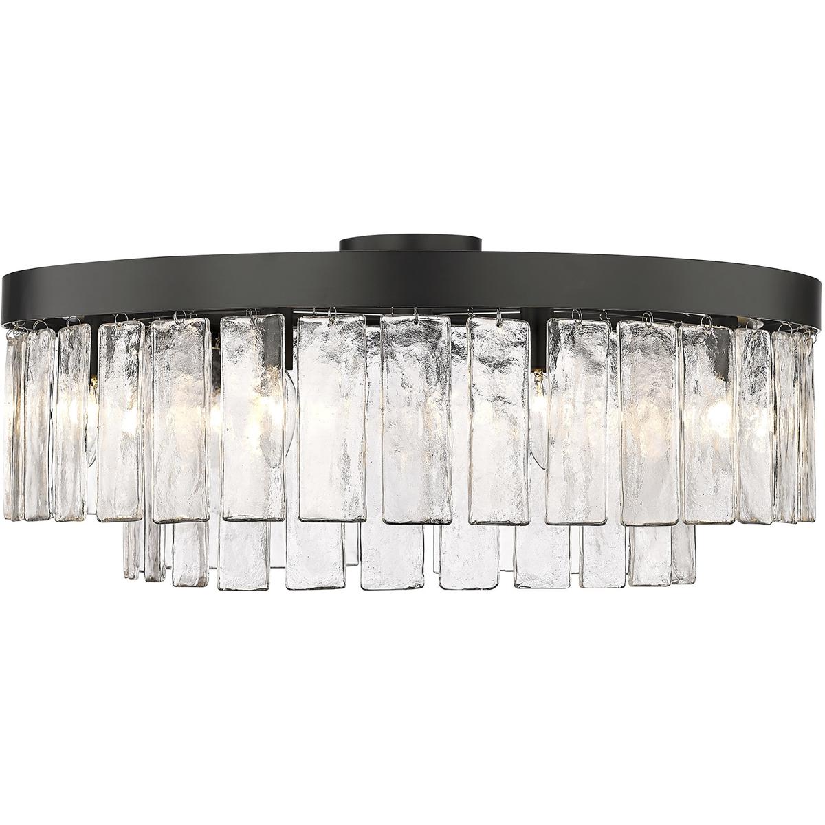 Golden Lighting 1768-9SF BLK-HWG Ciara 9 Light 27 inch Matte Black Semi-Flush Mount Ceiling Light