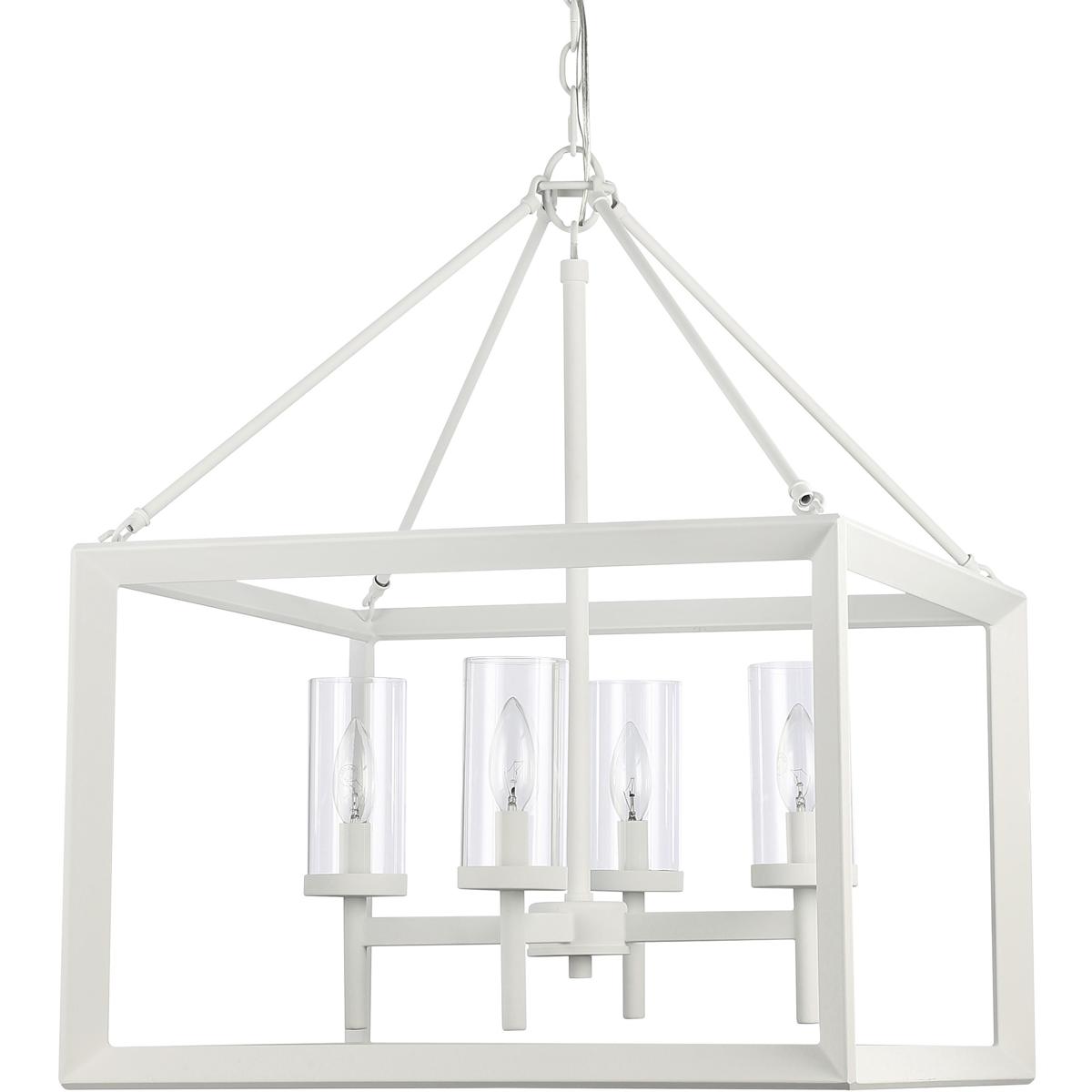 Golden Lighting 2073-4 NWT-CLR Smyth 4 Light 21 inch Natural White Chandelier Ceiling Light in Clear Glass