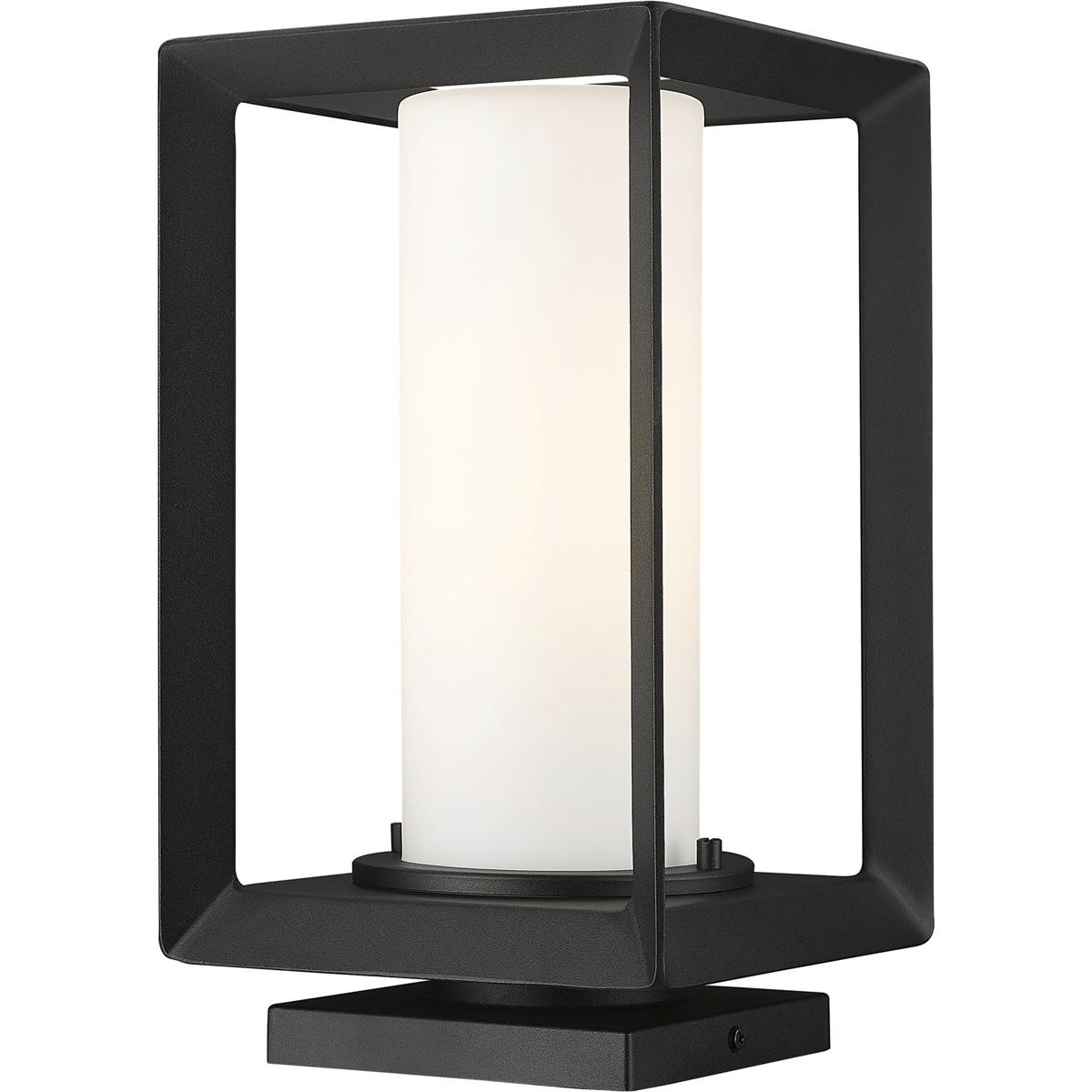 Golden Lighting 2073-OPR NB-OP Smyth 1 Light 7.5 inch Natural Black Outdoor Pier Mount in Opal Glass