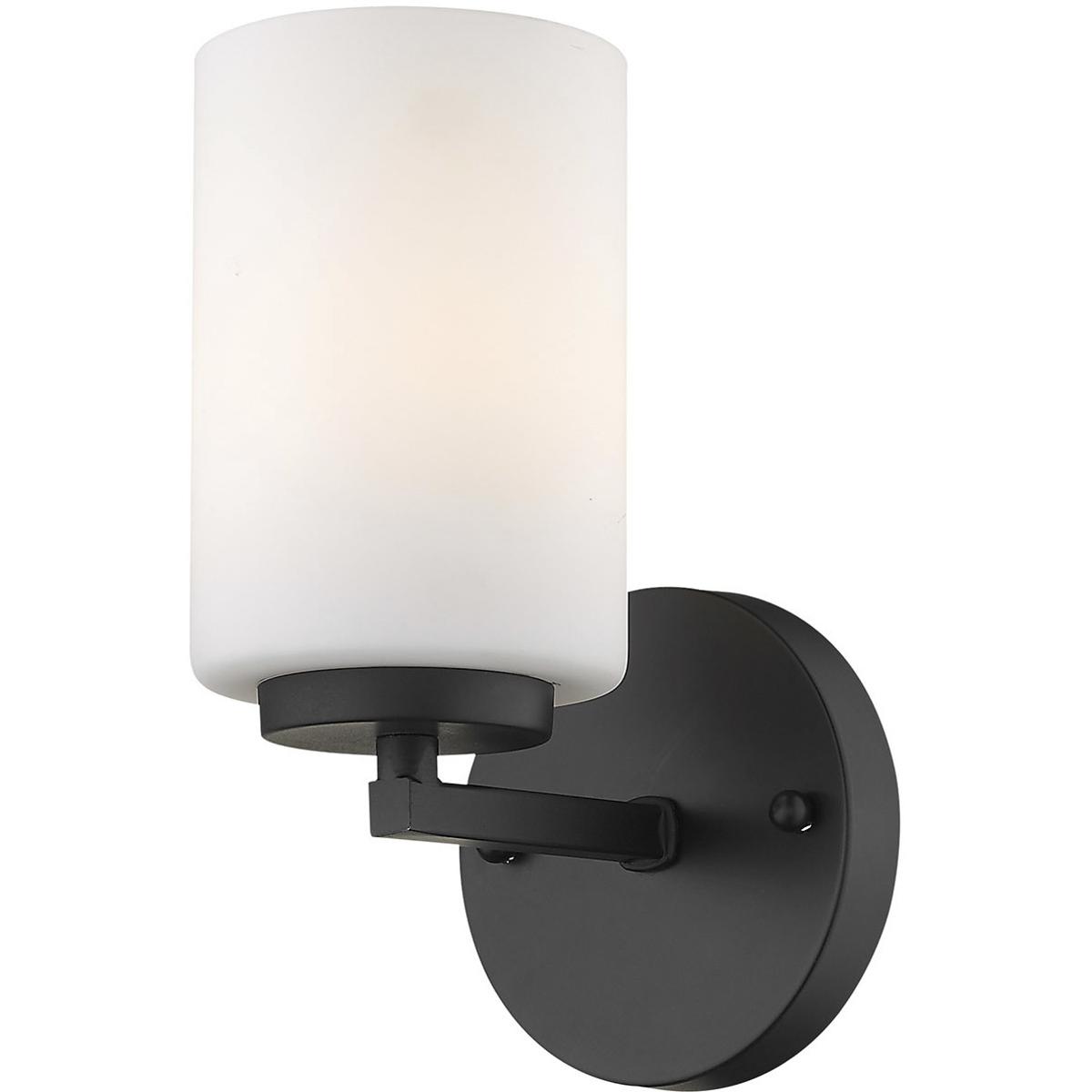 Golden Lighting Manhattan 9 Inch Wall Sconce Manhattan - 2243-BA1 BLK-OP - Transitional