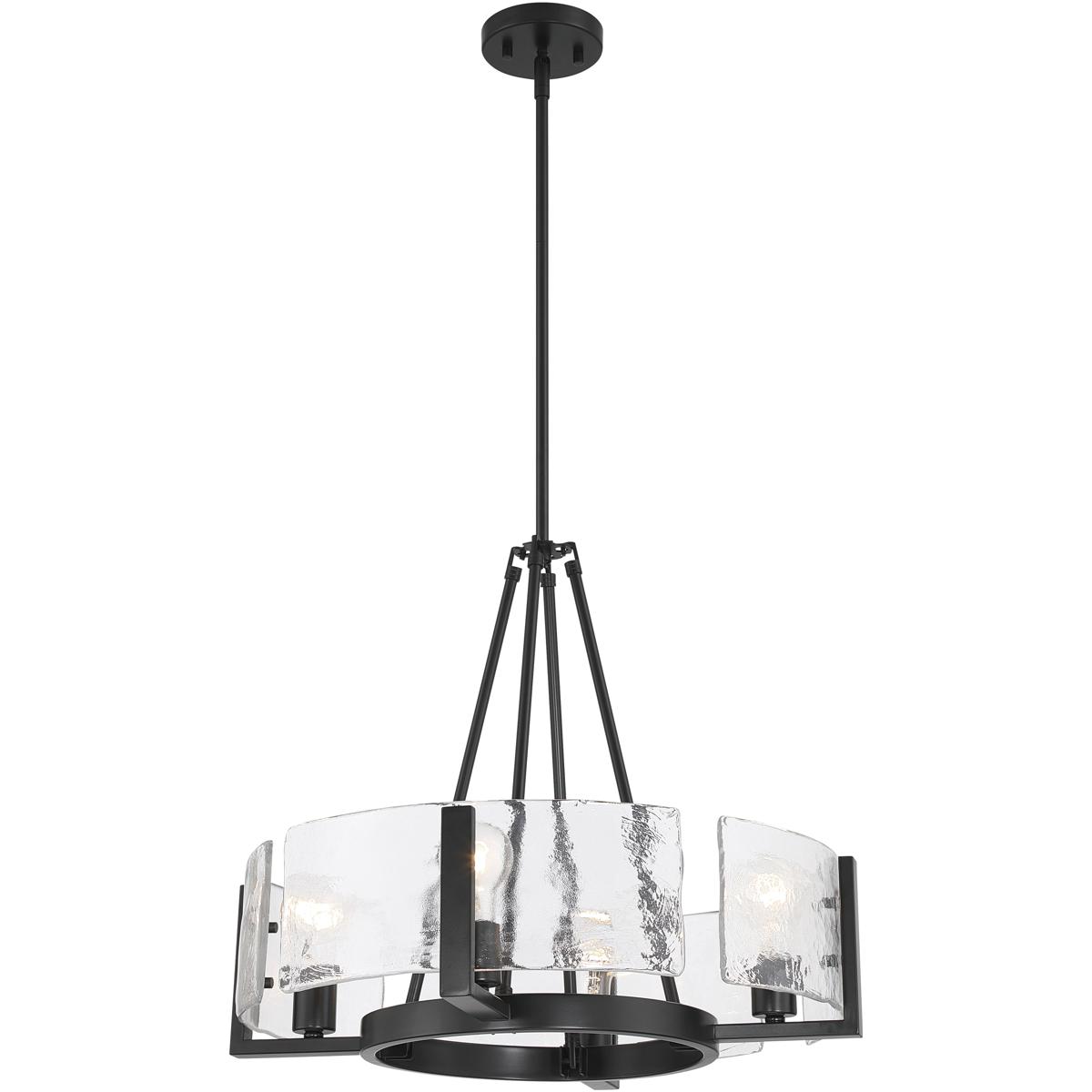 Golden Lighting 3164-4 BLK-HWG Aenon 4 Light 22 inch Matte Black Chandelier Ceiling Light