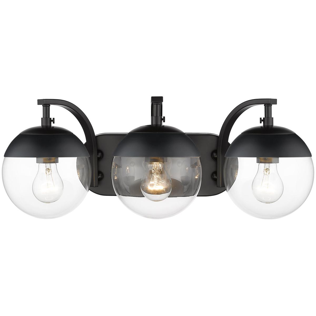 Golden Lighting 3219-BA3 BLK-BLK Dixon Vanity Wall Light